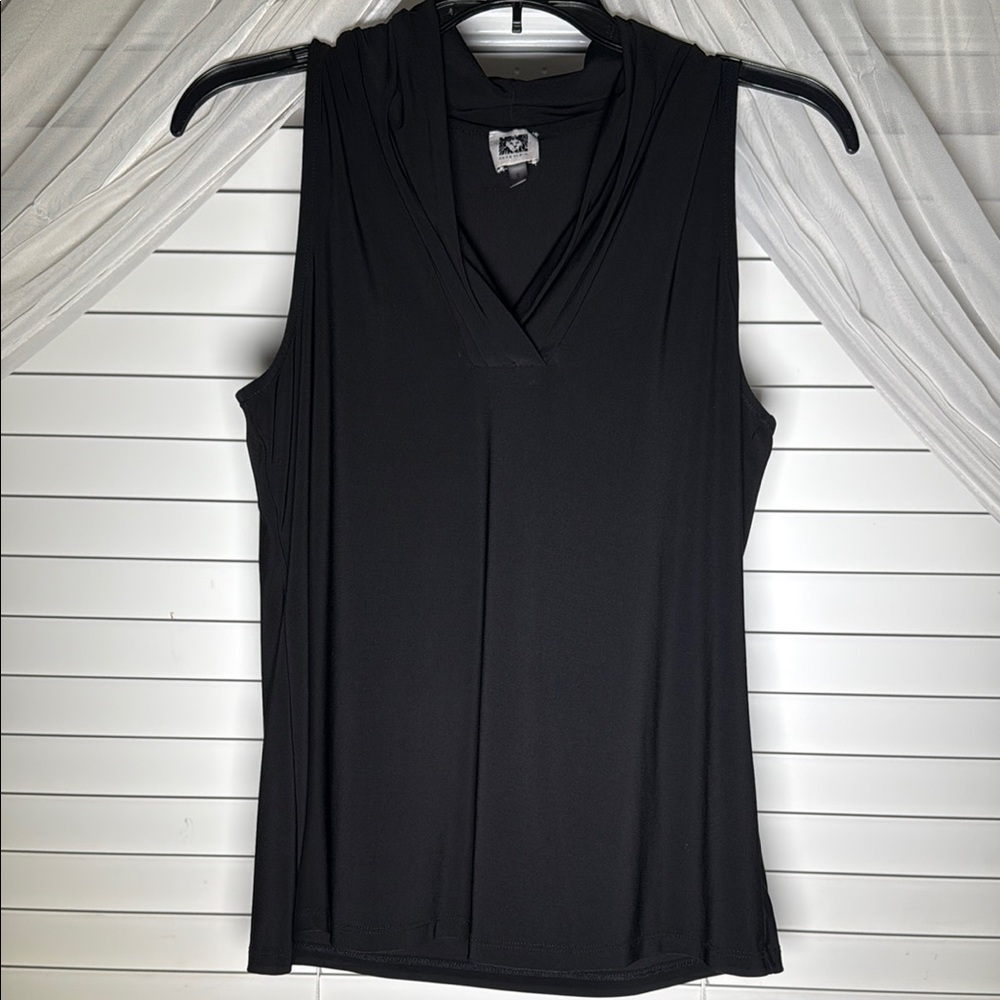 Anne Klein Black Fitted Sleeveless Tank Top